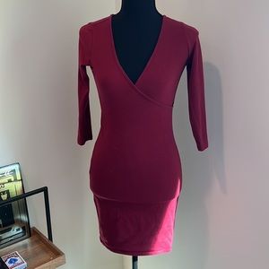 Forever 21 small fitted red dress long sleeve